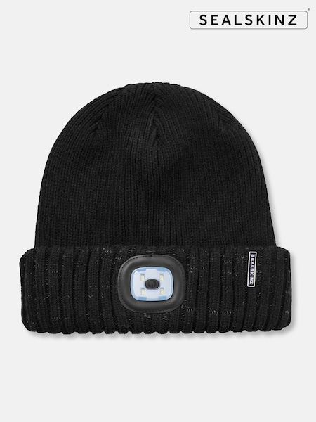 Sealskinz Heydon Waterproof Cold Weather LED Black Beanie (G09981) | €58