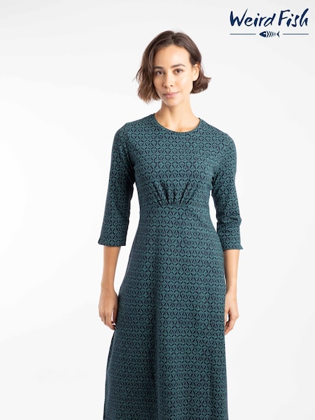 Weird Fish Felicity Printed Jersey Midi Dress (G10174) | R$ 590