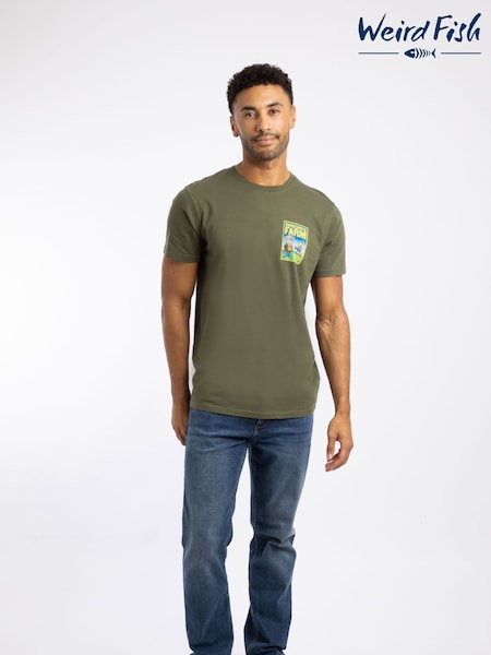 Weird Fish Green Barkson Farm Back Print Artist T-Shirt (G10183) | €40