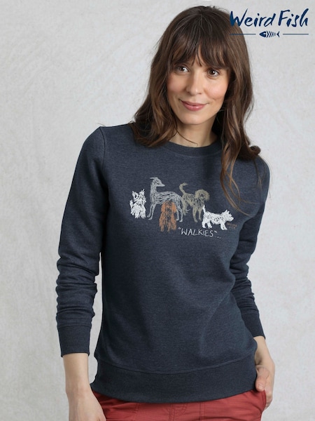 Weird Fish Blue Chidham Crew Neck Sweatshirt (G10195) | R$ 495