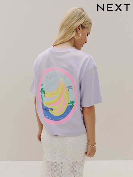 Light Purple - Banana Graphic T-shirt