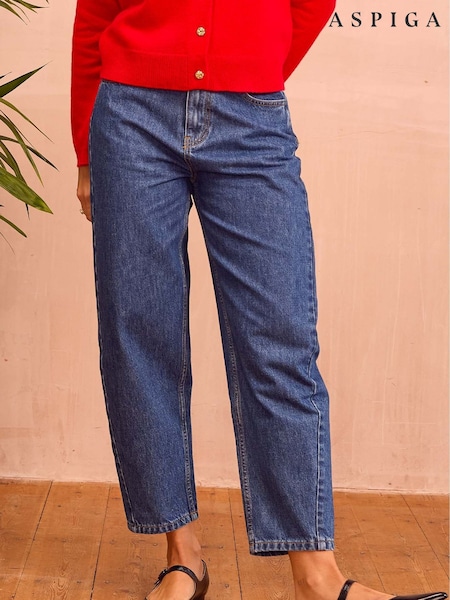 Aspiga Blue Cotton Barrel Jeans (G10360) | R$ 1.085