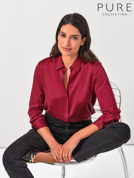 Pure Collection Silk Satin Loose Fit Shirt (G10425) | €179