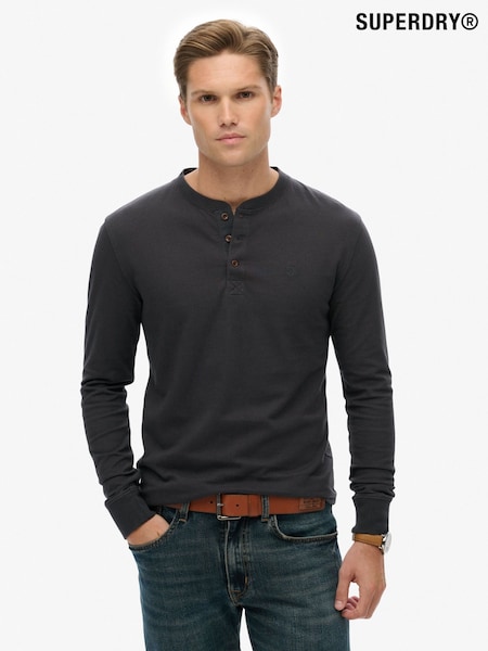 Superdry Grey Classic Essential Grandad Top (G10476) | €43