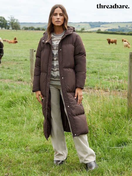 Threadbare Brown Petite Maxi Puffer Jacket (G10561) | €63