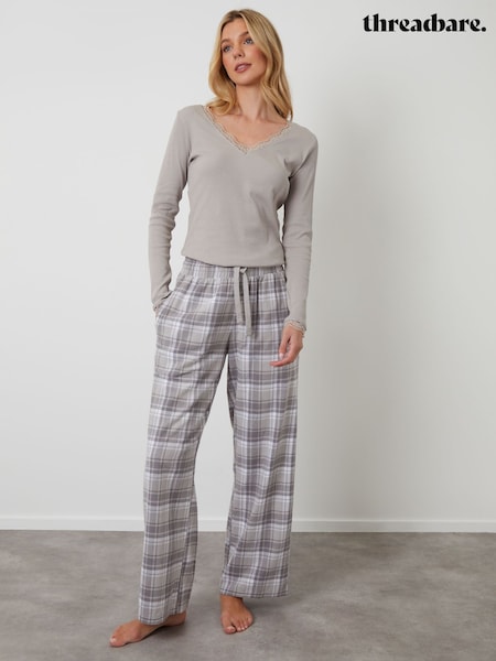 رمادي - Threadbare Cotton Long Sleeve Pyjamas Set (G10565) | ‏186 د.إ.‏