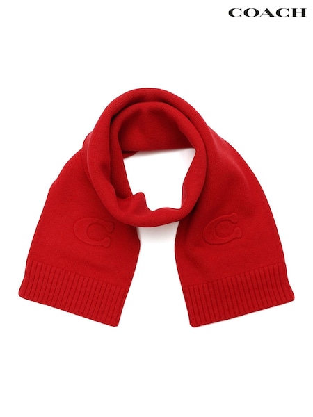 COACH Red Embossed Knit Muffler (G10697) | 371 QAR