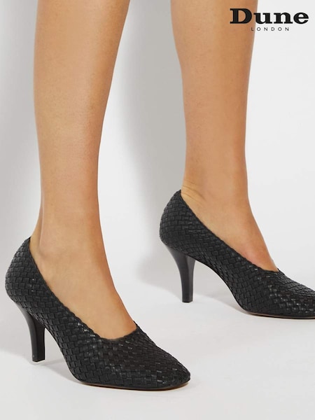 Dune London Black Admired Woven Round Toe Courts (G10729) | €138