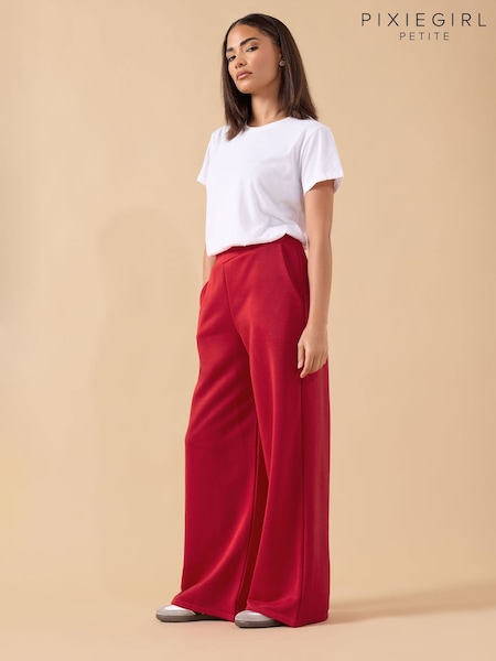 PixieGirl Petite Red Loop Back Wide Leg Joggers (G10769) | €38