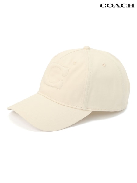 COACH White Sculpted C Baseball Hat (G10771) | €51