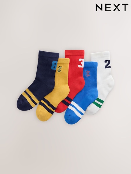 Rayures universitaires - Chaussettes rembourrées Semelle intérieure en coton riche à bout côtelé 5 Lot