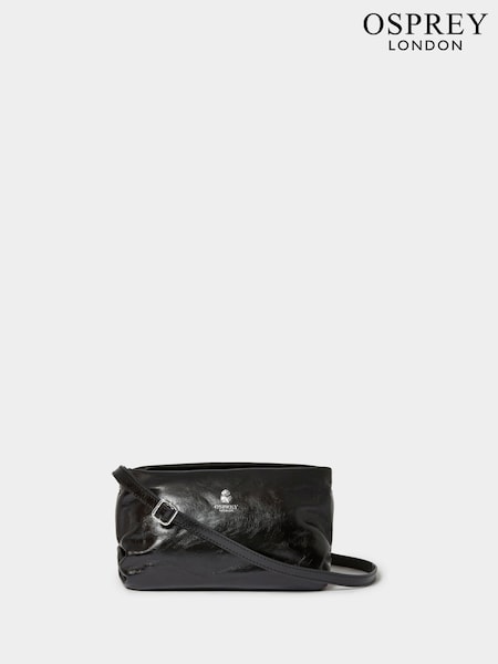 črna - Osprey London The Carina Leather Shrug Black Bag (G10919) | € 230