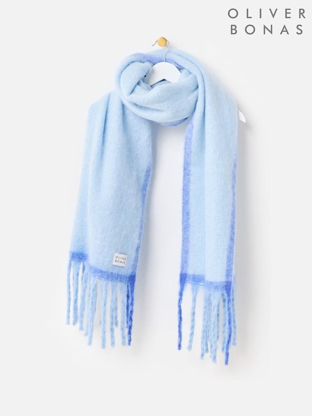 Oliver Bonas Blue Side Stripe Logo Heavyweight Scarf (G10934) | 173 QAR