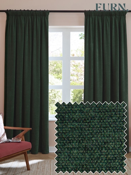Furn Soft Chenille 100% Blackout Pencil Pleat Curtains (G11054) | 76 € - 179 €