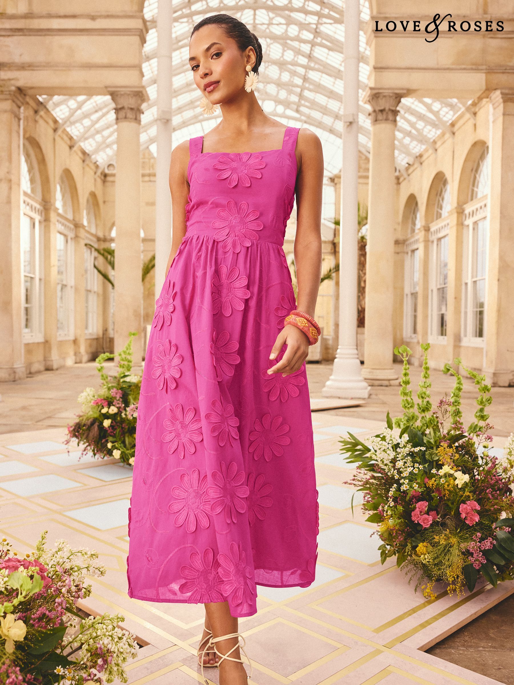 Women's Curve Floral Strappy Square Neck Dresses | Next Oman