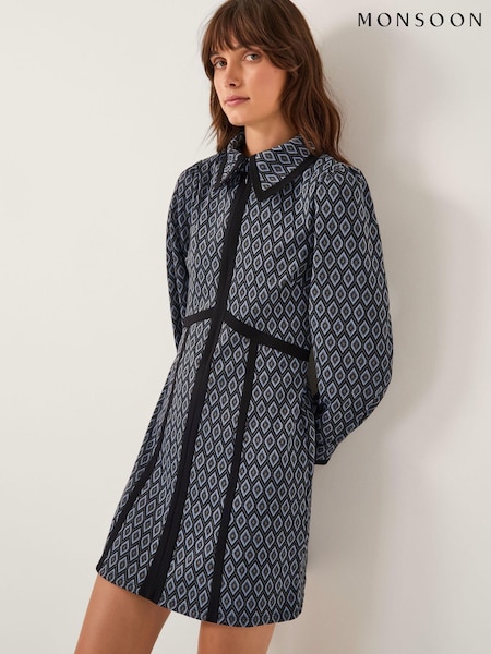 Monsoon Jen Jacquard Mini Shirt Dress (G11376) | R$ 740