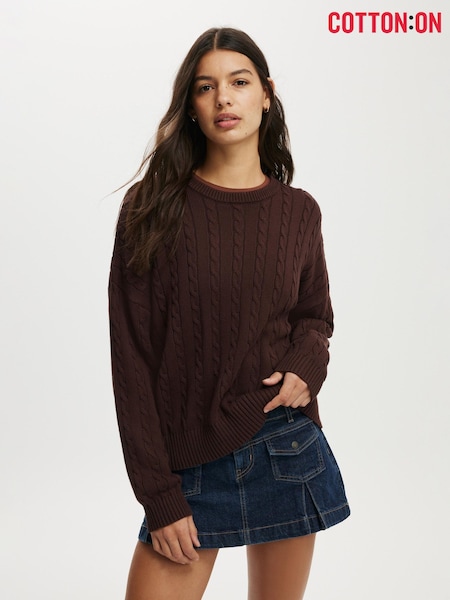 Castanho - Cotton On Cotton Crew Neck Jumper (G11465) | R$ 295