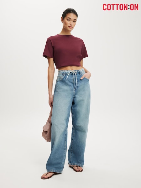 Cotton On Dark Blue Barrel Jeans (G11466) | R$ 415