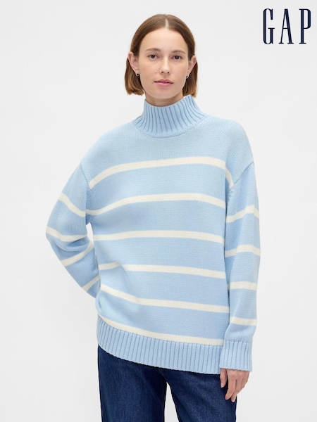 Gestreift, Blau - Gap Oversized Mock Neck Jumper (G11588) | 72 €