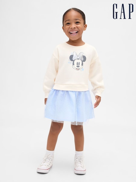 Gap White Minnie Mouse VintageSoft Sweatshirt Dress (6mths-5yrs) (G11652) | €40