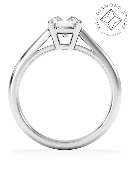 The Diamond Store Silver Elysia 1.00ct F/VS1 Round Cut Lab Diamond Solitaire Engagement Ring in 18K White Gold (G11793) | €1,656