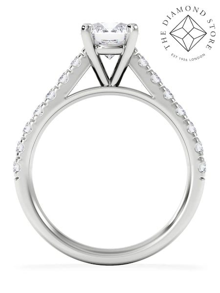 The Diamond Store White Natalia 1.50ct F/VS1 Round Cut Lab Diamond Engagement Ring in 18K White Gold (G11800) | €1,786