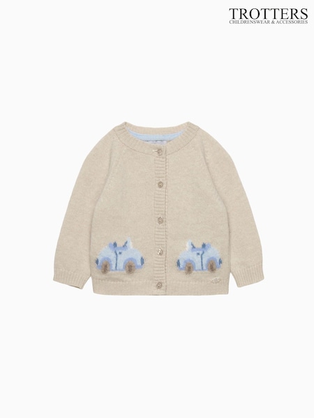 Trotters London Cream Benji Car Cardigan (G12015) | AED268