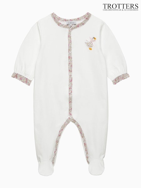 Trotters London Eloise Duck White All-In-One (G12019) | AED280