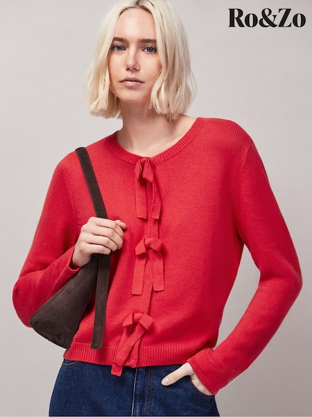 Ro&Zo Red Front Knit Cardigan With Cashmere (G12255) | €126