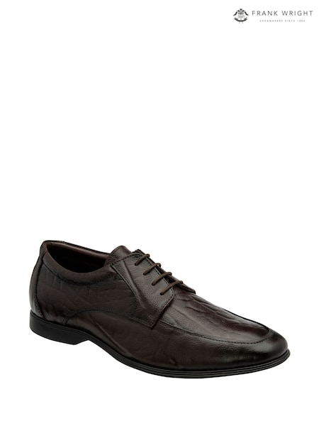 Frank Wright Brown Embossed Leather Formal Lace-Up Shoes (G12265) | 297 QAR