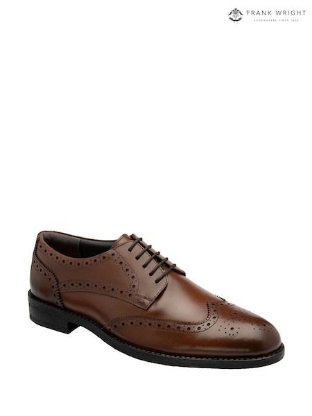 Frank Wright Brown Leather Lace-Up Brogue Shoes (G12270) | €85