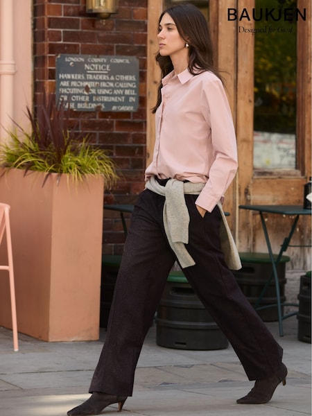 Baukjen Purple Fera Wool Blend Wide Leg Trousers (G12376) | €190