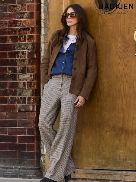 Baukjen Natural Gwynnie Wool Blend Wide Leg Trousers (G12386) | €203