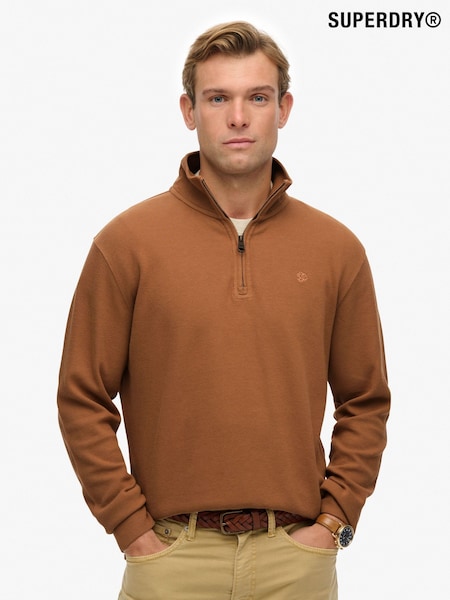 Superdry Brown Ribbed Half Zip Jumper (G12561) | €58