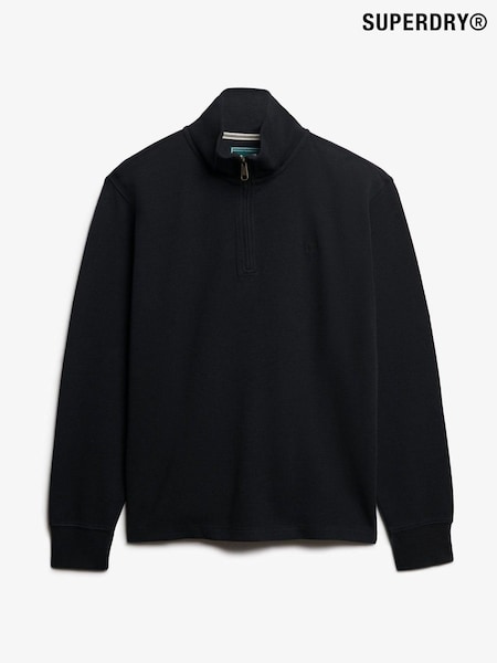 Superdry Black Ribbed Half Zip Jumper (G12562) | R$ 445