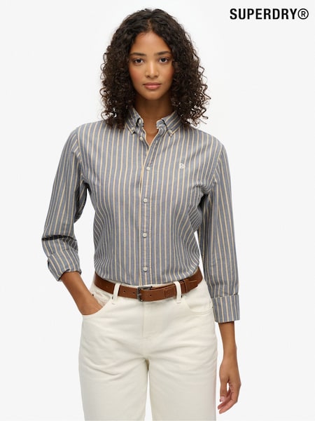 Amarelo - Superdry Slim Oxford Button Down Long Sleeve Shirt (G12564) | R$ 445