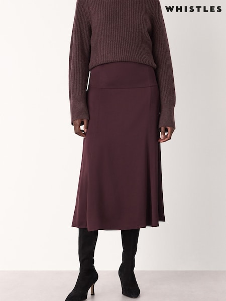 Whistles Red Midi Satin Bias Skirt (G12814) | € 154