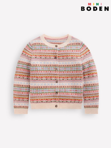 Boden White Edie Fair Isle Cardigan (G12949) | €55 - €62