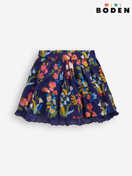 Boden Blue Printed Pull-On Woven Skirt (G12971) | €40 - €47