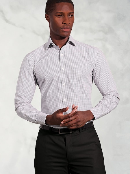 Brook Taverner Blue Micro Check Oxford Cotton Shirt (G13160) | €66