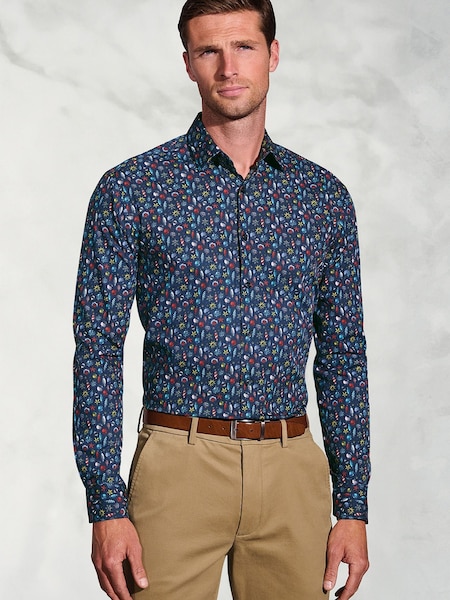 Brook Taverner Blue Bauble Cotton Print Shirt (G13171) | €66