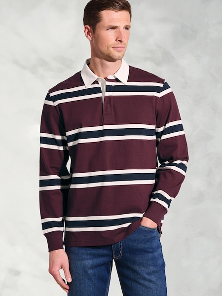 Brook Taverner Red Stripe Cotton Rugby Shirt (G13201) | €80