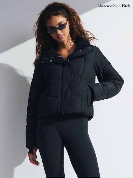 YPB Abercrombie & Fitch Black Mini Puffer Jacket (G13239) | R$ 1.085