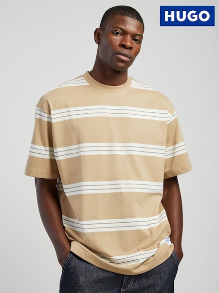 HUGO Natural Striped T-Shirt (G13289) | AED402