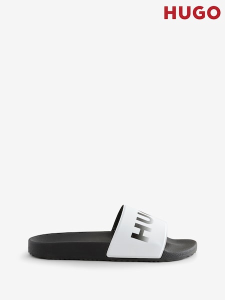 HUGO Black Chrome Logo Sliders (G13307) | AED262