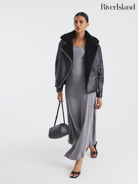 River Island Black Ultimate Aviator Jacket (G13362) | €126