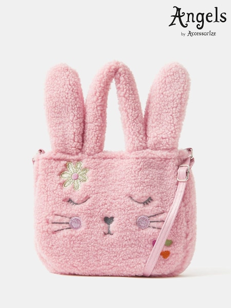Angels By Accessorize Pink Girls Borg Bunny Shopper Bag (G13425) | AED82