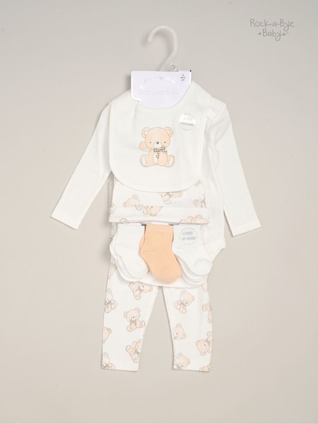 Rock-A-Bye Baby Boutique Bodysuit, Hat, Trousers, Bib and Socks Baby Gift Set 10 Piece (G13507) | €32
