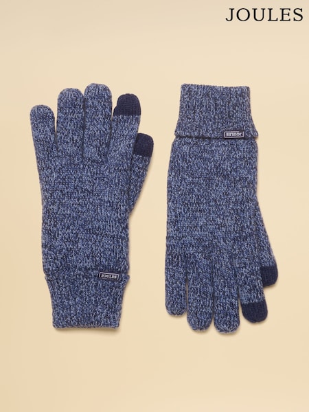Blue - Regular Joules Hammond Fleece Lined Touchscreen Gloves
