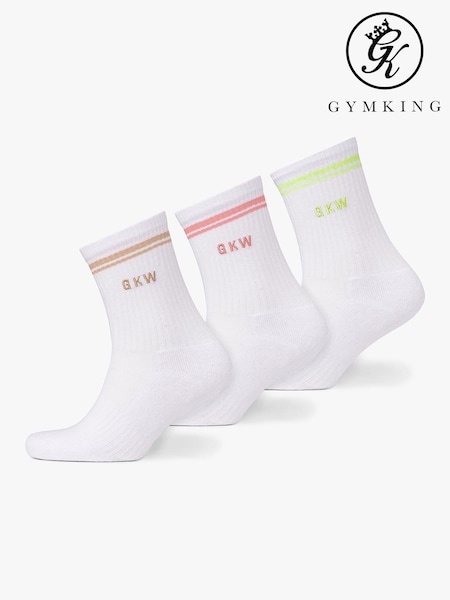 Gym King White GKW Tipping Crew Socks (G13704) | R$ 150
